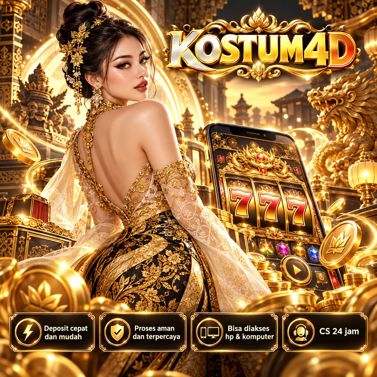 Banner KOSTUM4D HAPPY untuk artikel game online